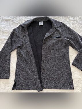 Cafe Au Lait Gray Herringbone Blazer Jacket Made in Canada Women’s Medium